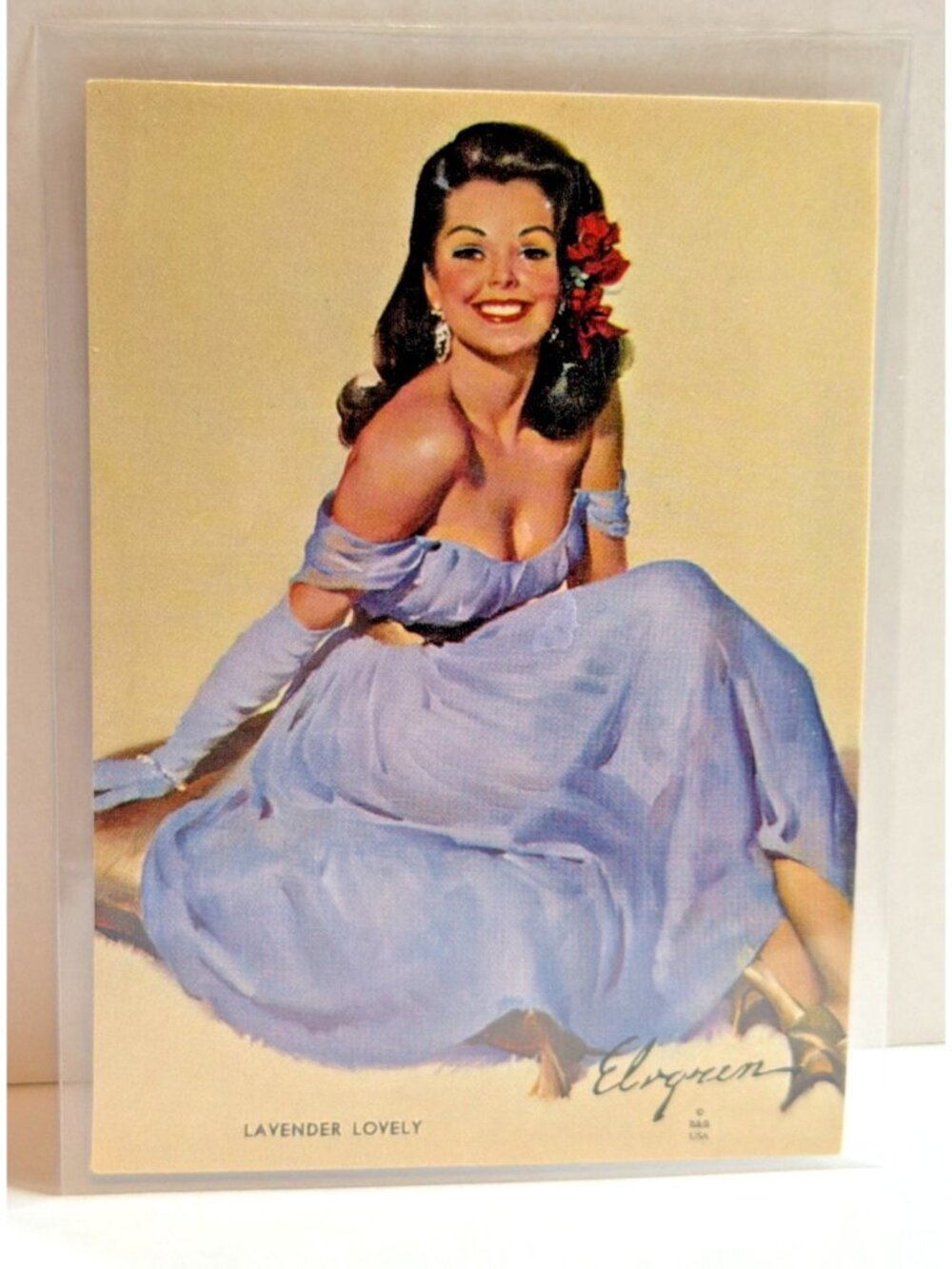 1993 Gil Elvgren Calendar Pinup Art Trading Card Single #21 Lavender Lovely